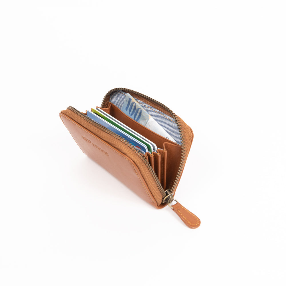 Portefeuille Zippé Mini Caramel
