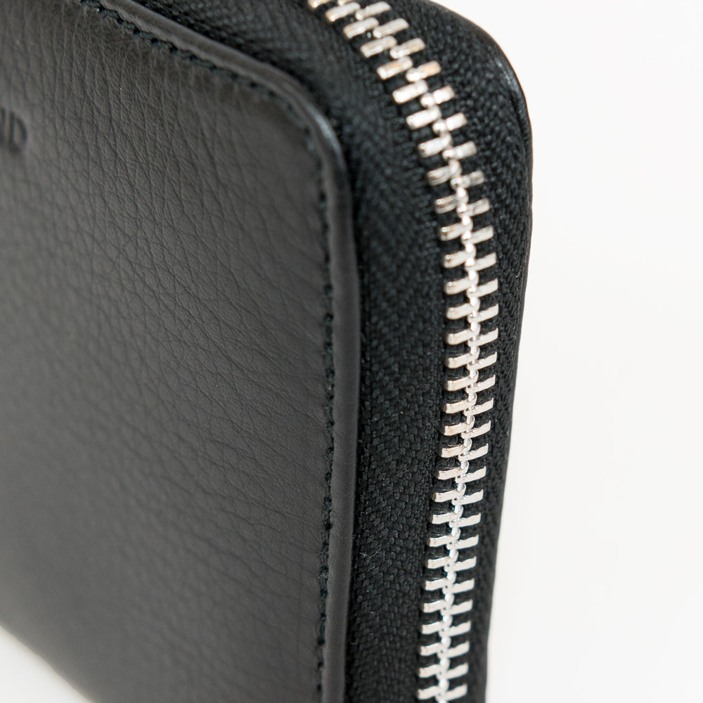 Kleines Reissverschluss Portemonnaie Black Silver