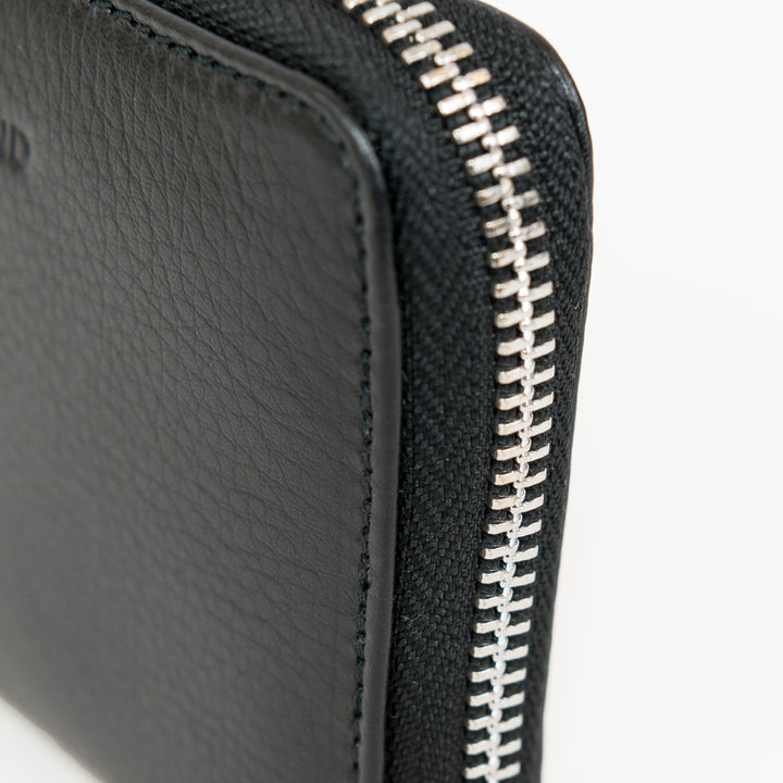 Kleines Reissverschluss Portemonnaie Black Silver