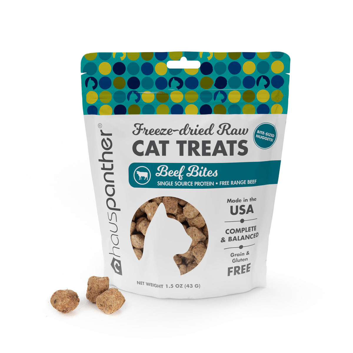 Bites golosinas crudas liofilizadas para gatos 1.5 oz por Hauspanther