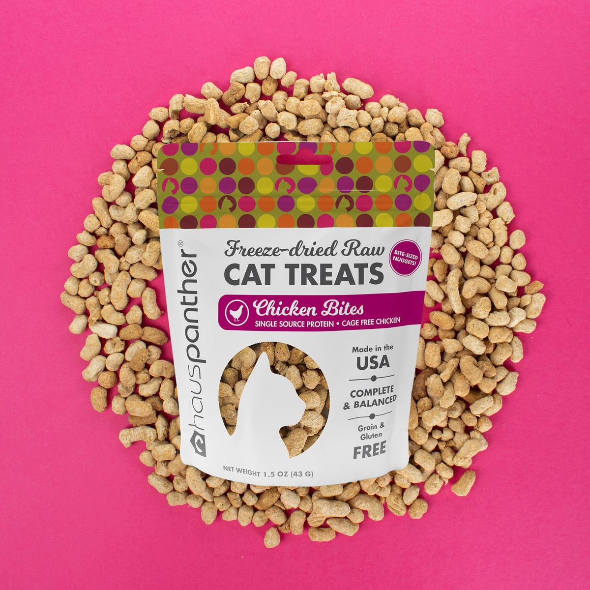 Bites golosinas crudas liofilizadas para gatos 1.5 oz por Hauspanther