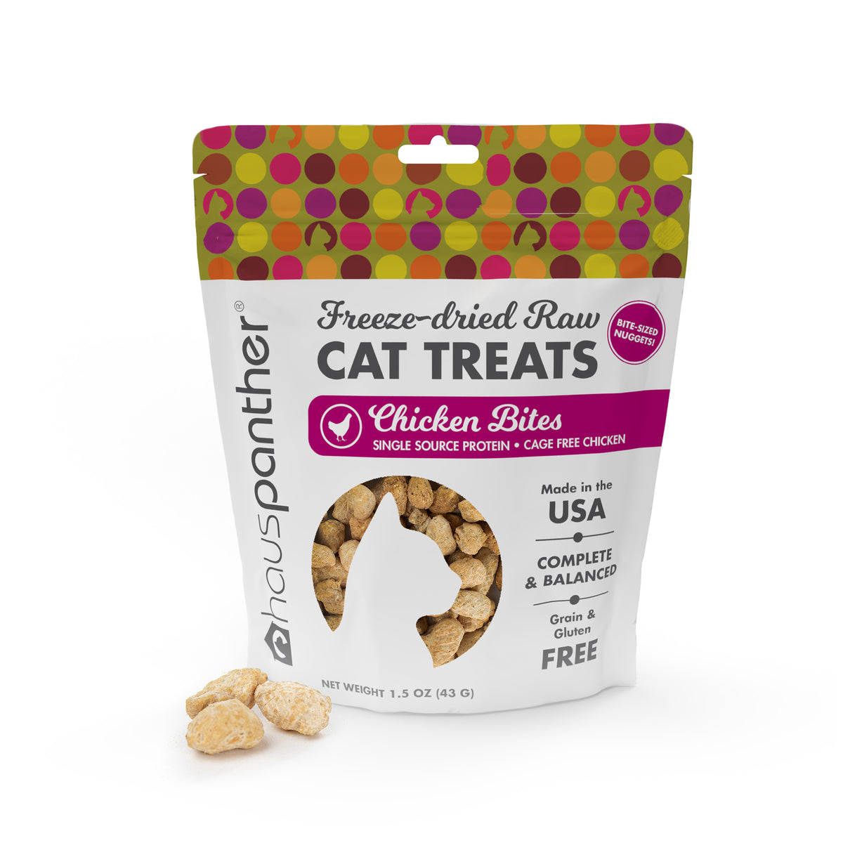 Bites golosinas crudas liofilizadas para gatos 1.5 oz por Hauspanther