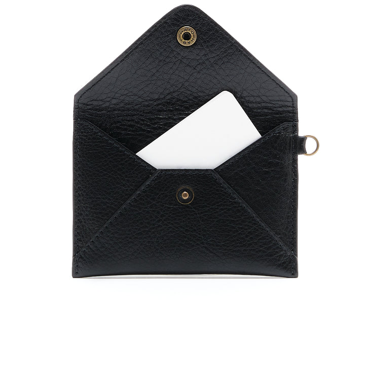 Envelope Card Case with Ring Black