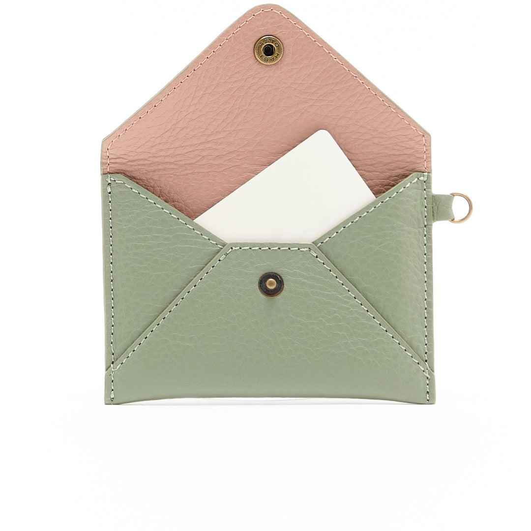 Envelope Kartenetui mit Ring Mint/Blush