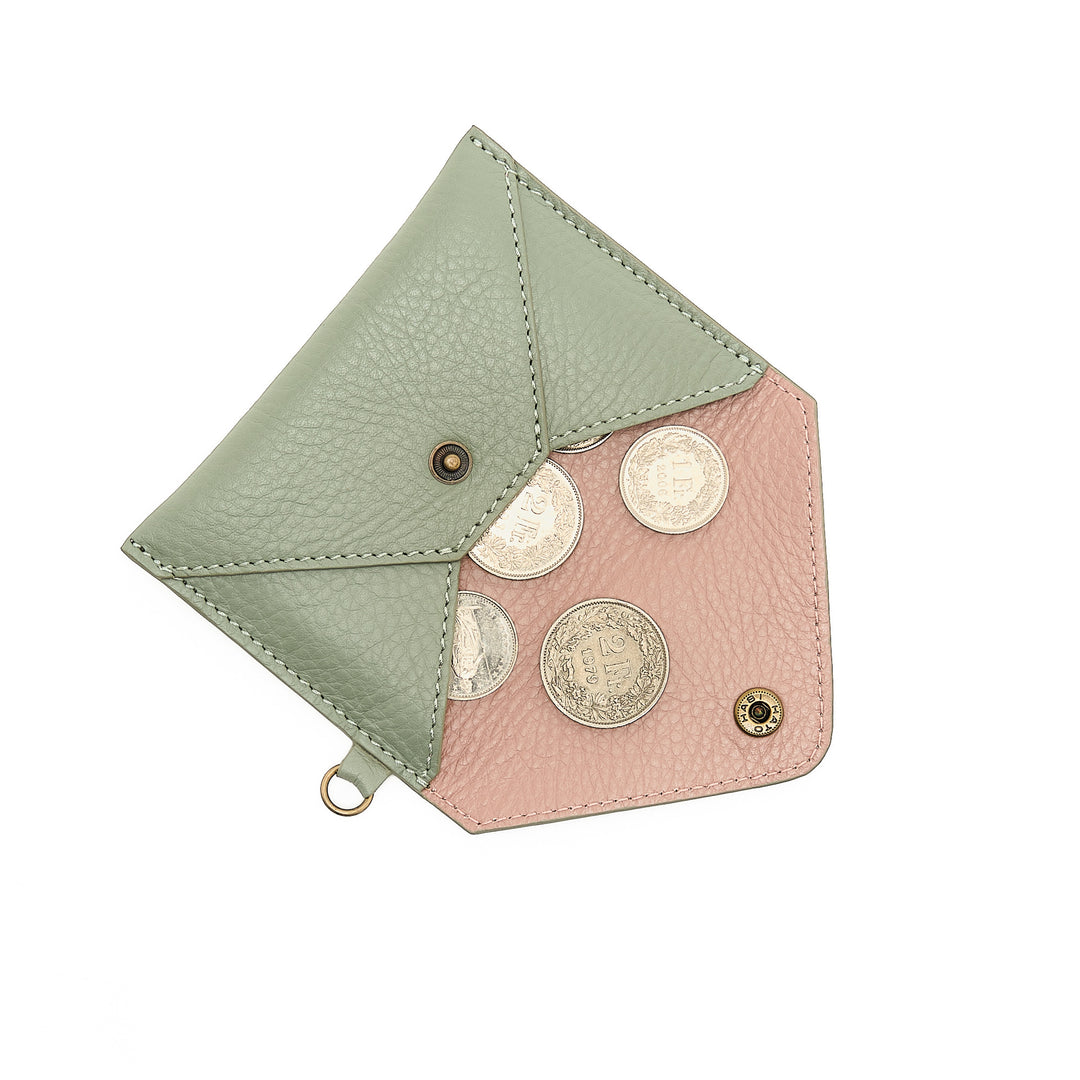 Envelope Kartenetui mit Ring Mint/Blush