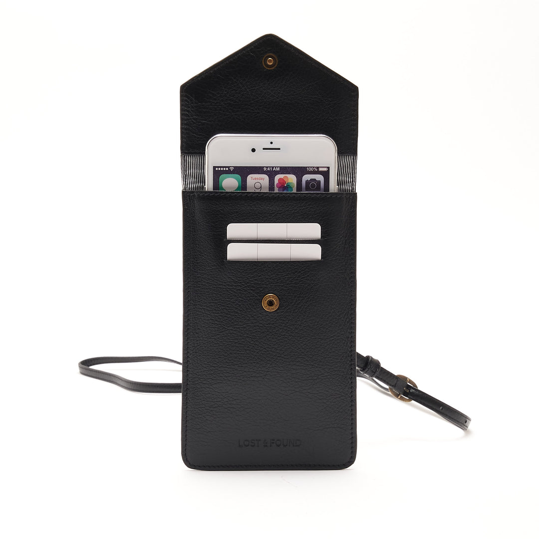 Handytasche mit Reissverschlussfach Black