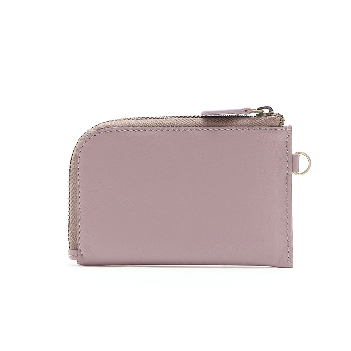 Reissverschluss Kartenetui mit Ring Mauve