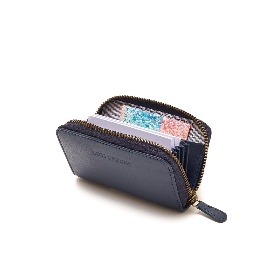 Portefeuille Zippé Mini Navy