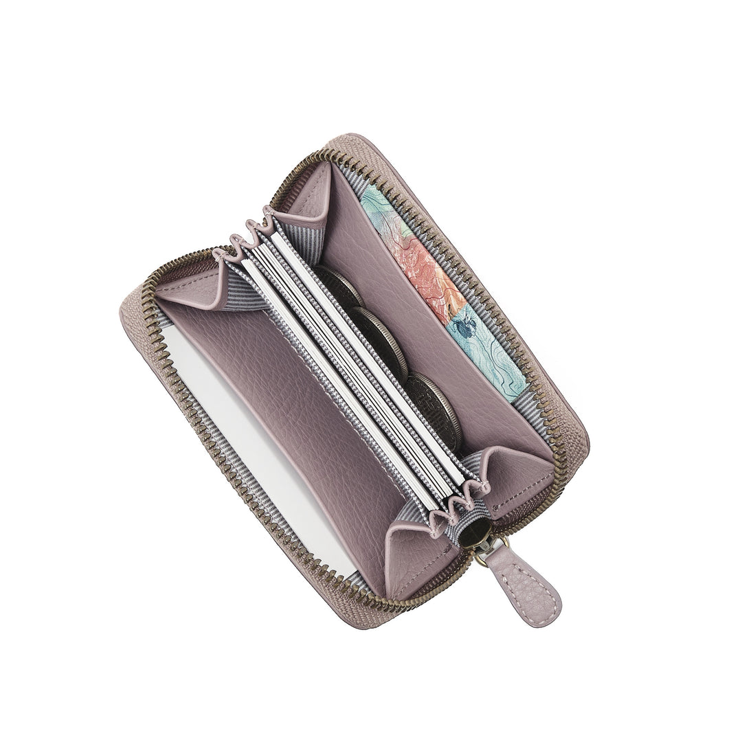 Mini Zip Around Wallet Mauve